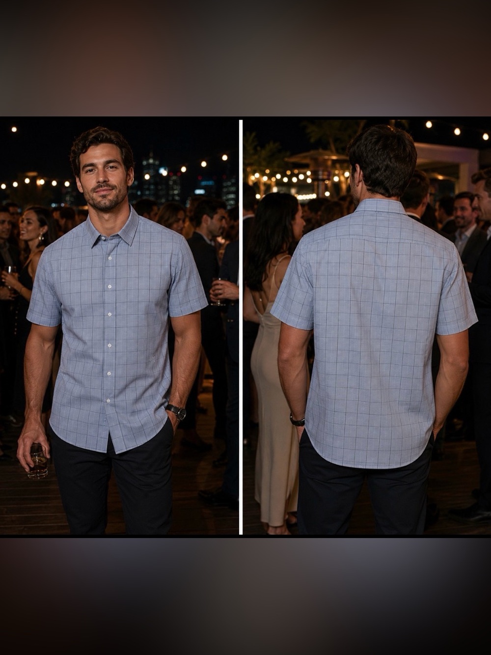 (NWT) GIVENCHY MEN'S MULTICOLOR PLAID 'JACQUARD' SHORT SLEEVE SHIRT-SIZE: MEDIUM